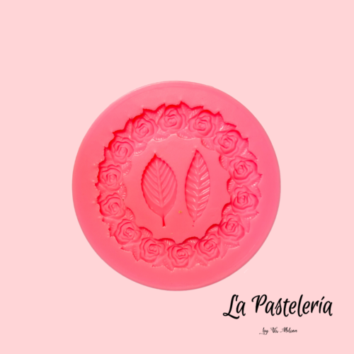 Molde corona de rosas y hojitas