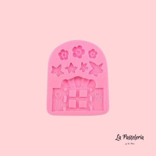 Molde silicona ventanas flores y hojas