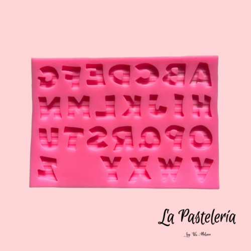 Molde silicona letras mayúsculas rayadas
