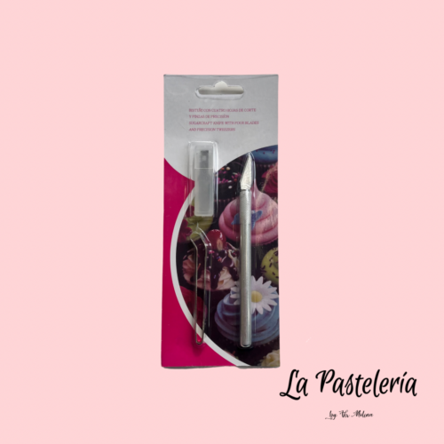 Set bisturí con pinza y respuesto.