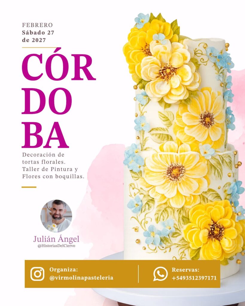 SEMINARIO FLORES DE BUTTERCREAM + PINTURA SOBRE TORTAS - JULIÁN ÁNGEL – HISTORIAS DEL CIERVO